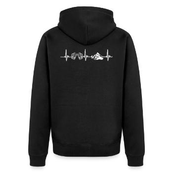 Heartbeat Mountains Beer EKG Pulpe Alpes - Veste à capuche bio Premium Unisexe - noir - Dos - Nico (187cm)