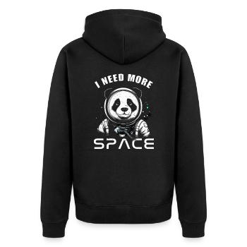 I Need More Space Astronaut Panda - Unisex Premium Organic Zip Hoodie - black - Back - Nico (187cm)