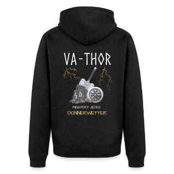 Va-Thor Viking Papa Papa Cadeau - Veste à capuche bio Premium Unisexe - noir - Dos - Nico (187cm)