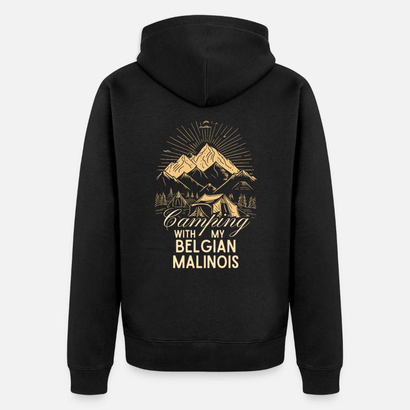 Camping Malinois Belge - Veste à capuche bio Premium Unisexe - noir