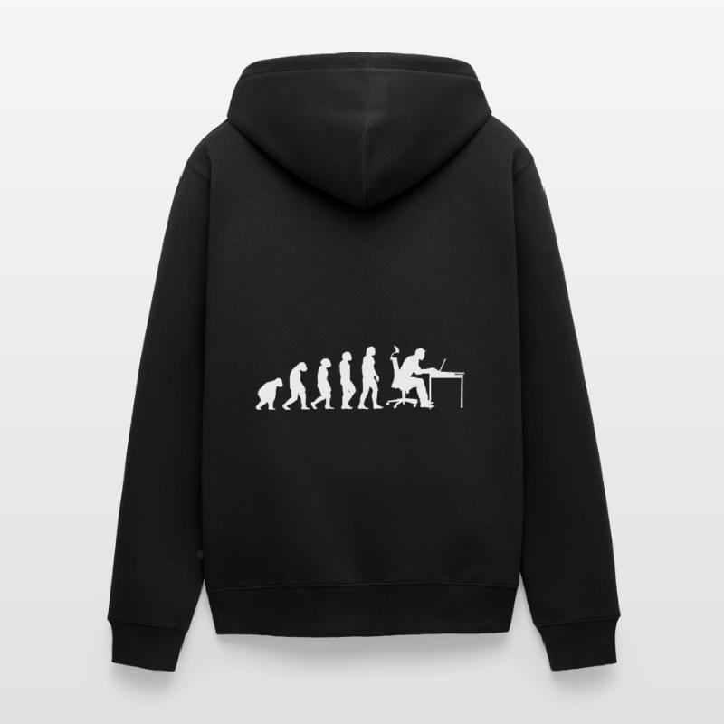 Evolution Of Man Coding Software Developer Program Unisex Premium Bio Zip Hoodie