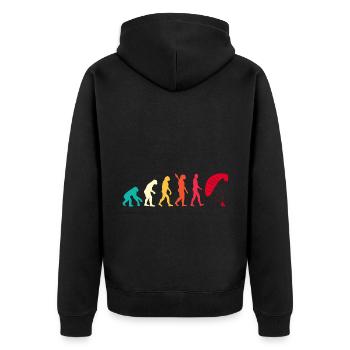 Evolution Graphic Paragliding Paraglider Skydiver - Unisex Premium Bio Zip Hoodie - Schwarz - Hinten - Nico (187cm)