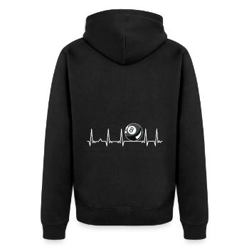 Billiard Heartbeat Snooker Pool Chalk Billiard Pla - Unisex Premium Organic Zip Hoodie - black - Back - Nico (187cm)