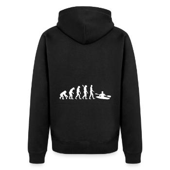 Evolution Graphic Kayaking Canoe Rowing Rower Padd - Unisex Premium Bio Zip Hoodie - Schwarz - Hinten - Nico (187cm)