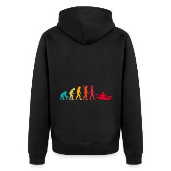 Evolution Graphic Kayaking Canoe Rowing Rower Padd - Unisex Premium Bio Zip Hoodie - Schwarz - Hinten - Nico (187cm)