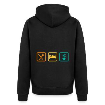 Eat Sleep Gardening Repeat Garden Gardener Horticu - Unisex Premium Bio Zip Hoodie - Schwarz - Hinten - Nico (187cm)