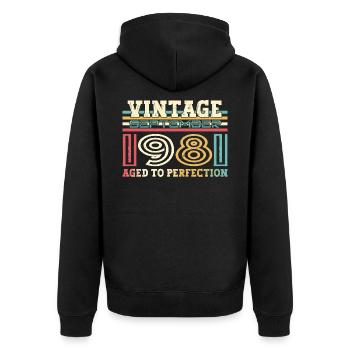 Septembre Né 1981 41ème anniversaire Cadeau - Veste à capuche bio Premium Unisexe - noir - Dos - Nico (187cm)