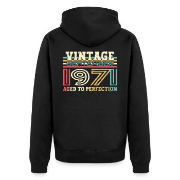 Septembre Né 1971 51ème anniversaire Cadeau - Veste à capuche bio Premium Unisexe - noir - Dos - Nico (187cm)