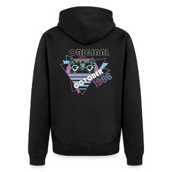 Vintage 1986 36 Cadeau Anniversaire Cassette Rétro - Veste à capuche bio Premium Unisexe - noir - Dos - Nico (187cm)
