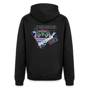 Vintage 1983 39 Cadeau Anniversaire Rétro Cassette - Veste à capuche bio Premium Unisexe - noir - Dos - Nico (187cm)