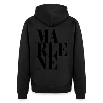 Marlene Name Vorname Moderne Schrift Wort Art - Unisex Premium Bio Zip Hoodie - Schwarz - Hinten - Nico (187cm)