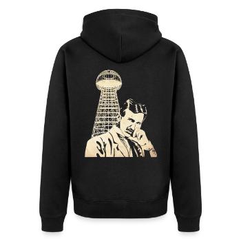 Nikola Tesla - Veste à capuche bio Premium Unisexe - noir - Dos - Nico (187cm)