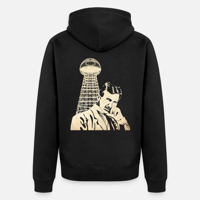 Nikola Tesla - Unisex Premium Bio Zip Hoodie - Schwarz