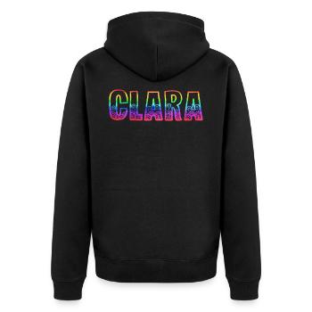 clara rs arc-en-ciel - Veste à capuche bio Premium Unisexe - noir - Dos - Nico (187cm)