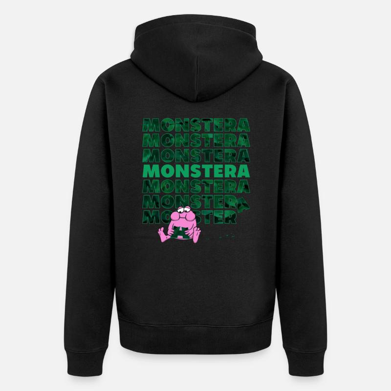Monstre Monstera - Veste à capuche bio Premium Unisexe - noir