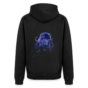 Aquarelle de la pieuvre de l’espace - Veste à capuche bio Premium Unisexe - noir - Dos - Nico (187cm)