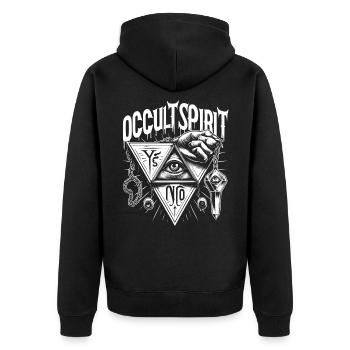 Bone Logo Pendulum 3 - Unisex Premium Organic Zip Hoodie - black - Back - Nico (187cm)