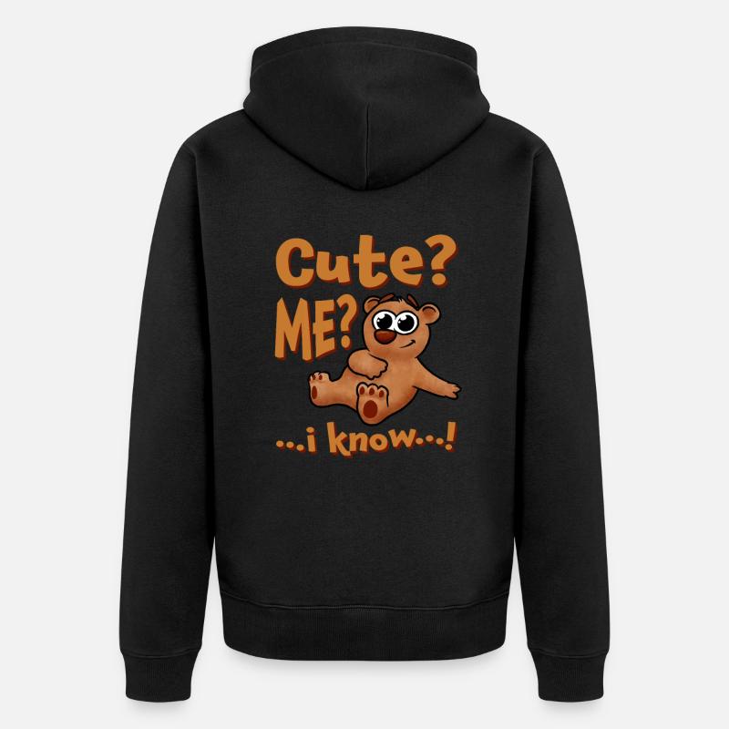 Dicton d’ours mignon - Veste à capuche bio Premium Unisexe - noir
