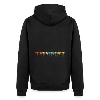 Retro Graphic Drone Flying Quadcopter Pilot RC Dro - Unisex Premium Organic Zip Hoodie - black - Back - Nico (187cm)