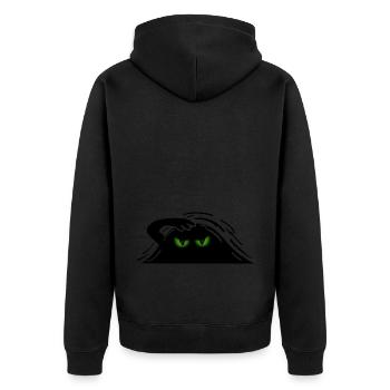 Gespenst Augen Geist böser Blick - Unisex Premium Bio Zip Hoodie - Schwarz - Hinten - Nico (187cm)