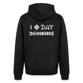I love Daydrinking - Unisex Premium Bio Zip Hoodie - Schwarz - Hinten - Nico (187cm)