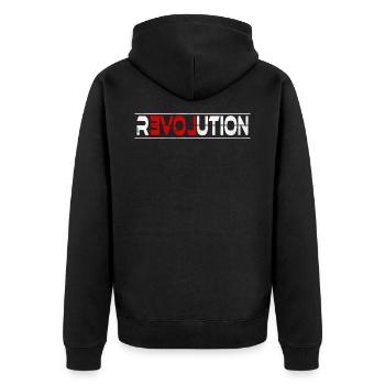 Révolution - commencez la vôtre aujourd’hui! - Veste à capuche bio Premium Unisexe - noir - Dos - Nico (187cm)