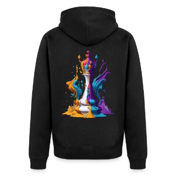 Chess piece - Unisex Premium Organic Zip Hoodie - black - Back - Nico (187cm)