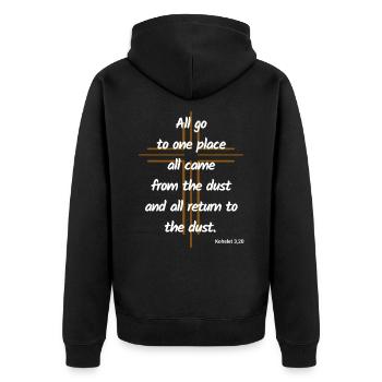 Tous viennent au même endroit de poussière en poussière - Bible - Veste à capuche bio Premium Unisexe - noir - Dos - Nico (187cm)