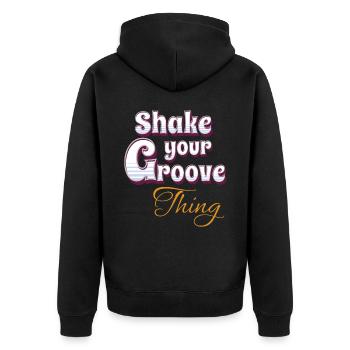 Secouez votre truc de groove - Veste à capuche bio Premium Unisexe - noir - Dos - Nico (187cm)