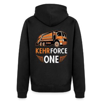 Straßenreinigung Müllabfuhr Abfall Müllauto Spruch - Unisex Premium Bio Zip Hoodie - Schwarz - Hinten - Nico (187cm)