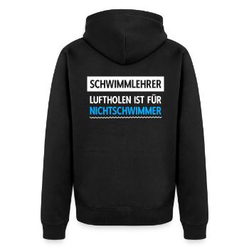 Schwimmlehrer Nichtschwimmer Schwimmen - Unisex Premium Bio Zip Hoodie - Schwarz - Hinten - Nico (187cm)
