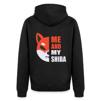 Shiba Inu Coin Me et Mon Shiba - Veste à capuche bio Premium Unisexe - noir - Dos - Nico (187cm)