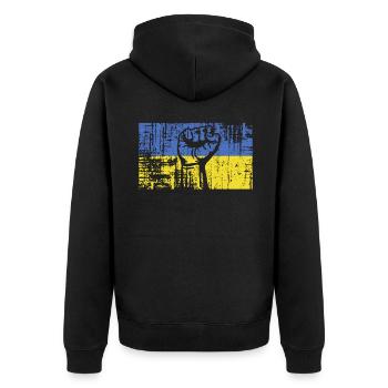 Contre la guerre, l’Ukraine je me bats pour la liberté - Veste à capuche bio Premium Unisexe - noir - Dos - Nico (187cm)
