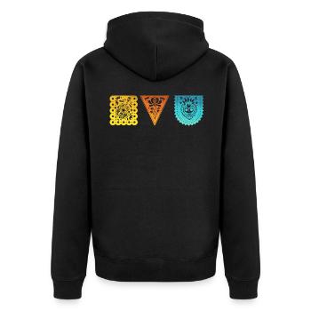 Dias de los Muertos Mexiko Feiertag - Unisex Premium Bio Zip Hoodie - Schwarz - Hinten - Nico (187cm)