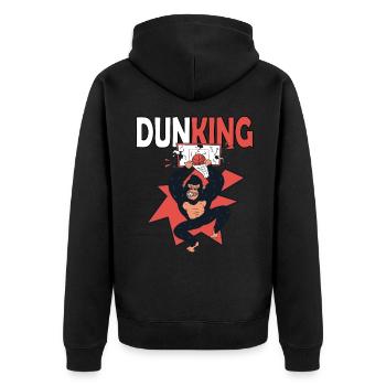 Basketball Dunking Gorilla Affe Korbleger - Unisex Premium Bio Zip Hoodie - Schwarz - Hinten - Nico (187cm)