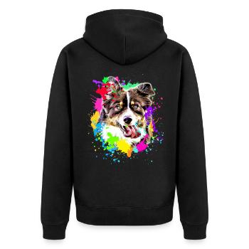 Berger Australien Art Dog Motif Propriétaire de chien - Veste à capuche bio Premium Unisexe - noir - Dos - Nico (187cm)