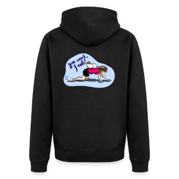 You work I rule - Unisex Premium Bio Zip Hoodie - Schwarz - Hinten - Nico (187cm)
