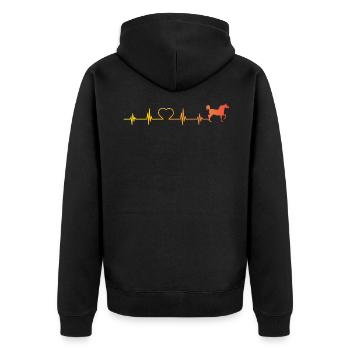 Cadeau fan chevaux rythme cardiaque coeur cheval - Veste à capuche bio Premium Unisexe - noir - Dos - Nico (187cm)