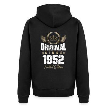 1952 limited edition - Unisex Premium Organic Zip Hoodie - black - Back - Nico (187cm)