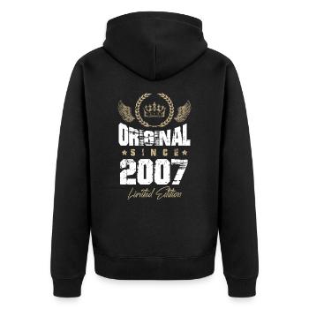 2007 limited edition - Unisex Premium Organic Zip Hoodie - black - Back - Nico (187cm)