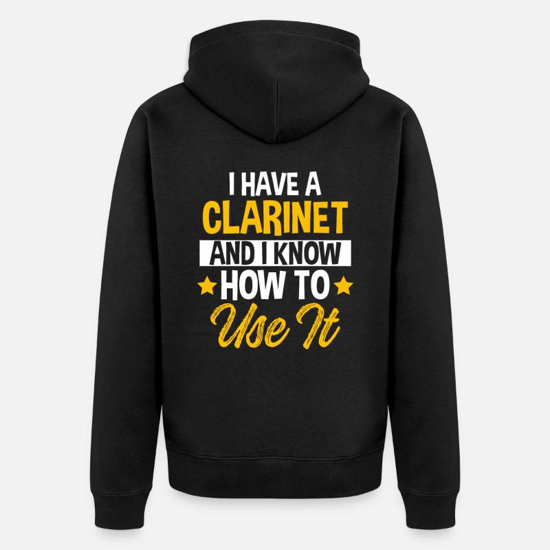 Musique de clarinette - Veste à capuche bio Premium Unisexe - noir