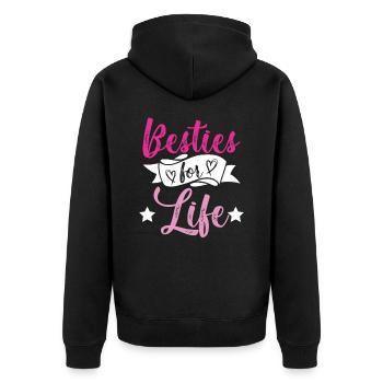 bester freunde - Unisex Premium Bio Zip Hoodie - Schwarz - Hinten - Nico (187cm)