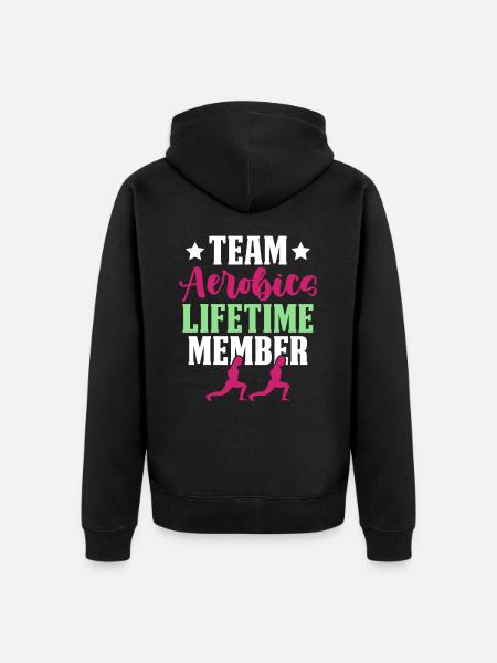 team aerobic mitglied - Unisex Premium Bio Zip Hoodie - Schwarz