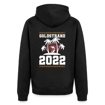 Sables d’Or 2022 - Veste à capuche bio Premium Unisexe - noir - Dos - Nico (187cm)