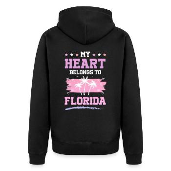 Dicton du cœur de la Floride - Veste à capuche bio Premium Unisexe - noir - Dos - Nico (187cm)