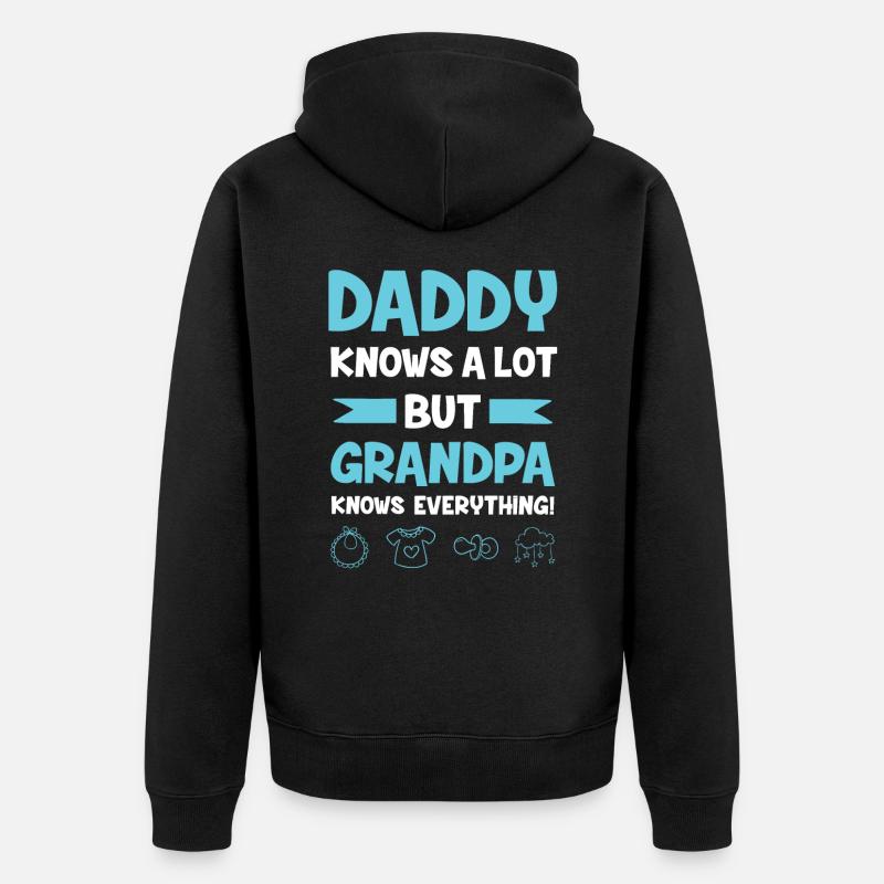 papa opa bébé - Veste à capuche bio Premium Unisexe - noir