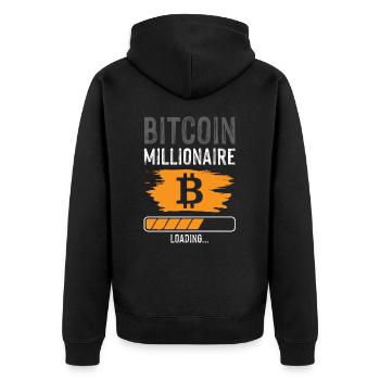 bitcoin Millionnaire - Veste à capuche bio Premium Unisexe - noir - Dos - Nico (187cm)