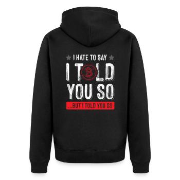 crypto bitcoin - Unisex Premium Bio Zip Hoodie - Schwarz - Hinten - Nico (187cm)