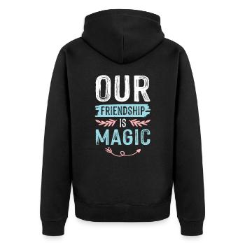 notre amitié magique - Veste à capuche bio Premium Unisexe - noir - Dos - Nico (187cm)