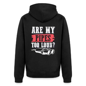 pipes motorcycle - Unisex Premium Organic Zip Hoodie - black - Back - Nico (187cm)